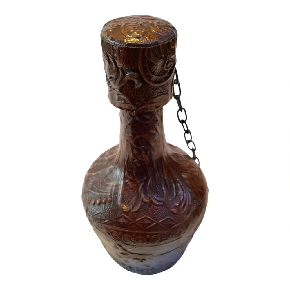 Vintage Spanish Matador Leather Wrap J Albinana Bottle Jug w/ Cork
